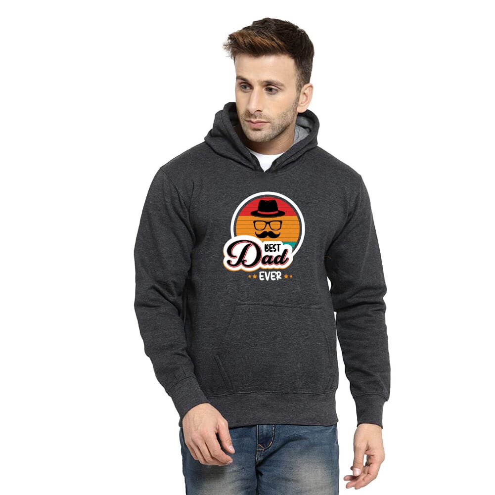 Best Dad Ever Unisex Charcoal Grey Hoodie Without Zip